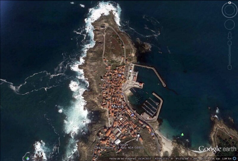 Cabo de Touriñán y Muxía (Google Earth 27-02-2018)