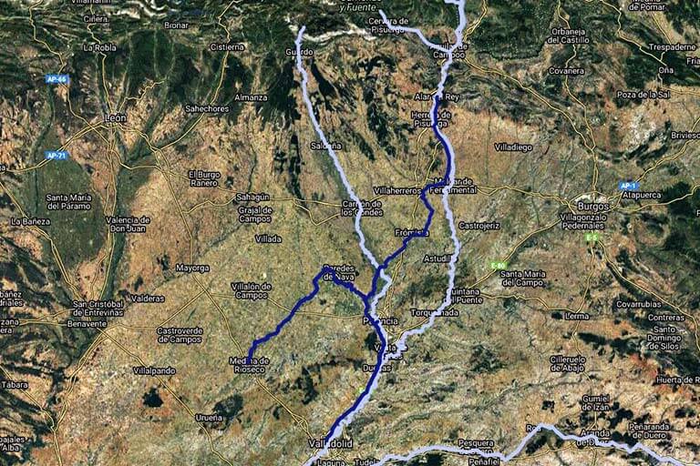 Canal de Castilla (Google maps 2022-01-13)