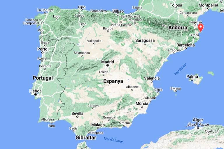 Mapa de situació de Cadaques (Google maps 2025-02-19)