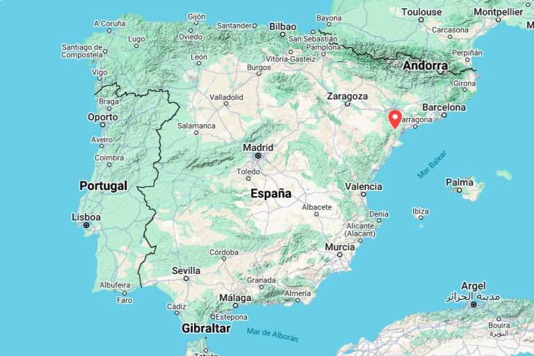 Mapa de situación del Castillo de Miravet (Google maps 2025-03-04)