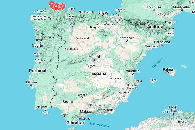 Mapa situacion Costa cantábrica entre Cabo Bustos y San Cibrao (Google maps 2025-04-13)