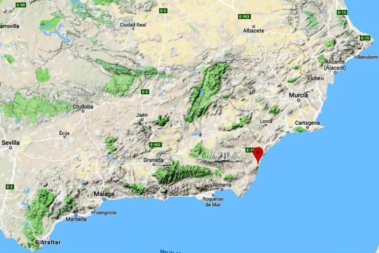 Mapa de situacion de Mojacar (Google maps 2019-05-22)