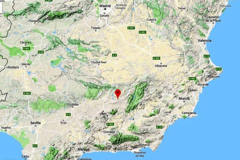 Mapa de situación de Sabiote (Google maps 2018-12-03)