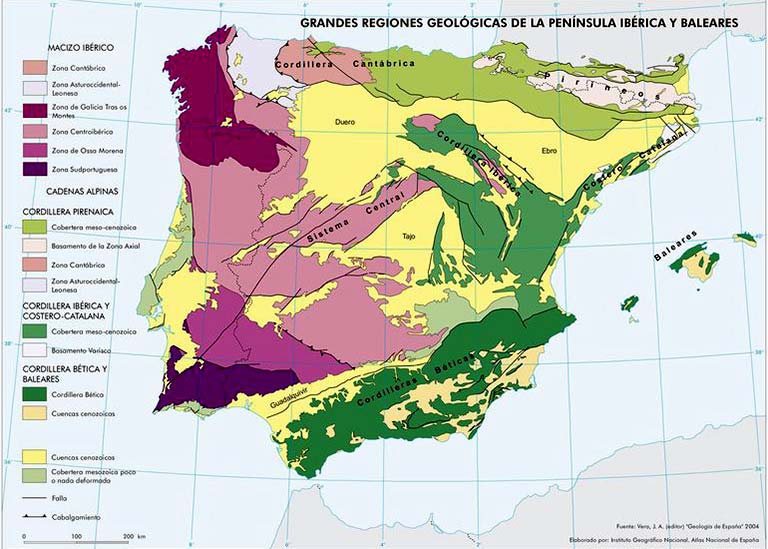 Espana Grandes regiones geologicas