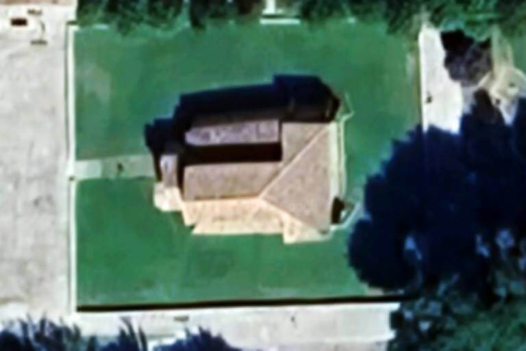 Vista cenital iglesia de San Juan de Baños (Google maps 2025-02-03)