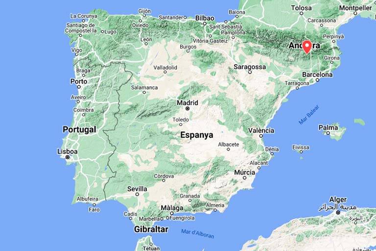 Mapa de situacio de Gósol, Lleida (Google maps 2023-09-11)
