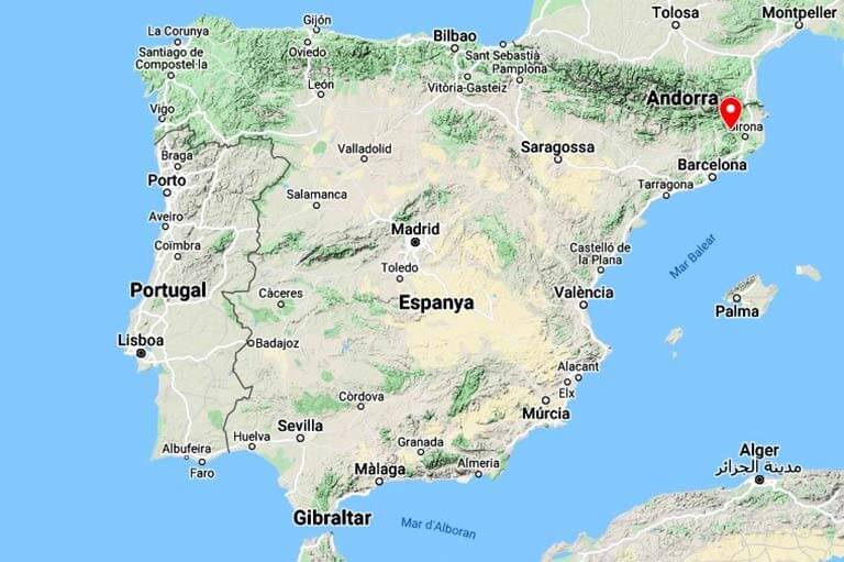 Mapa de situació de Sant Feliu de Pallerols, Girona (Google maps 2022-04-29)