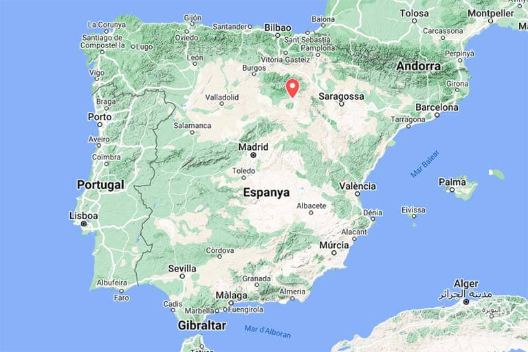 Mapa de situació Soria (Google maps 2023-04-12)