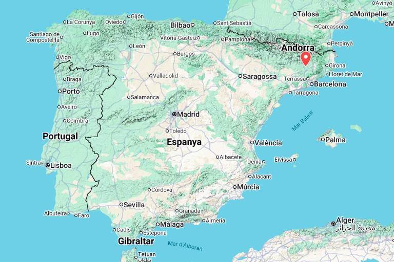 Mapa de situacio de la Colonia Vidal, Puig-reig, Barcelona (Google maps 2025-06-05)