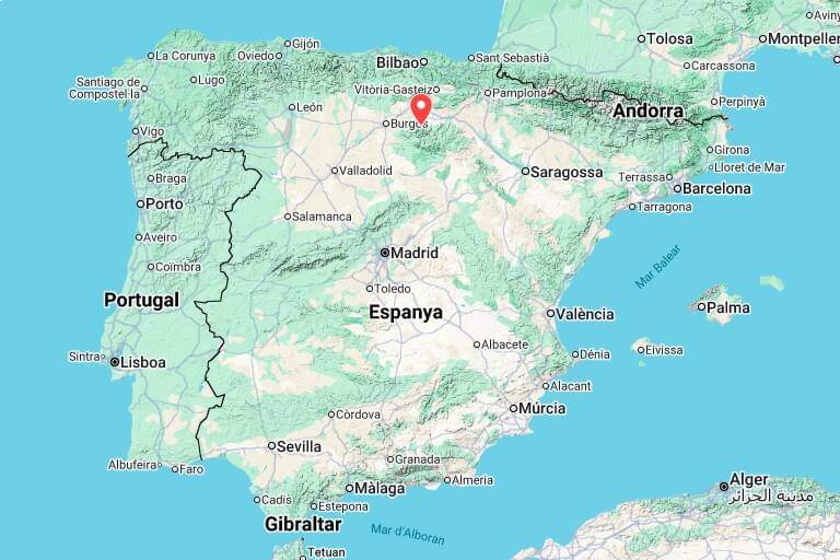 Mapa de situacio de la Real Fabrica de Paños de Santa Barbara, Ezcaray. La Rioja (Google maps 2025-12-08)