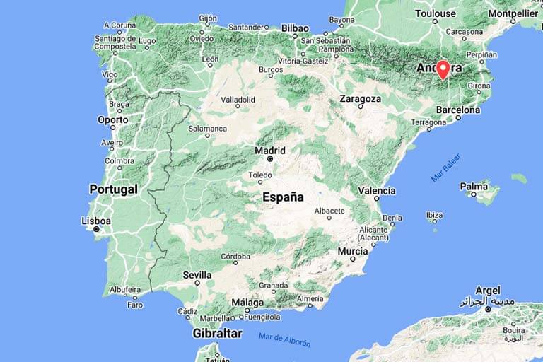 Mapa de situacion de Gósol, Lleida (Google maps 2023-09-11)