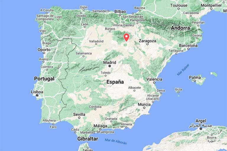 Mapa de situación de Soria (Google maps 2023-04-12)