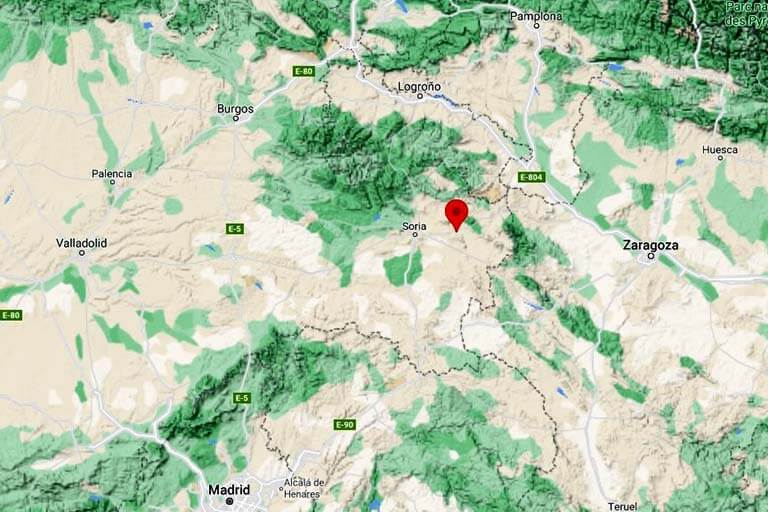 Localización de Aldealpozo, Soria (Google maps 2021-08-07)