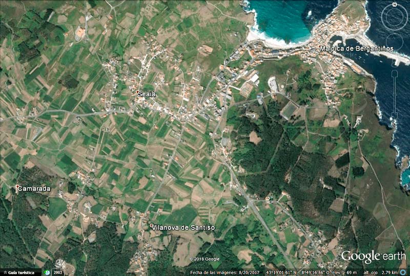 Malpica de Bergantiños Google earth 2018-03-07