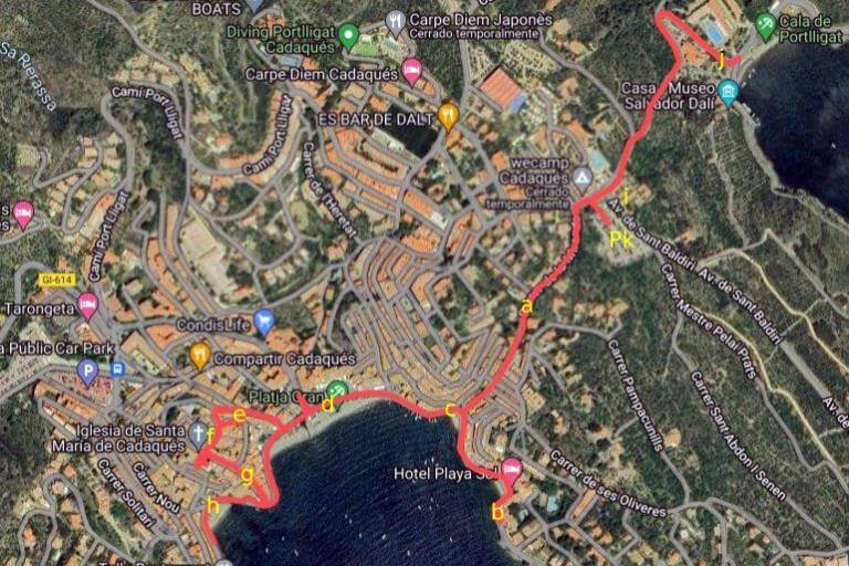 Itinerari per Cadaques (Google maps 2025-02-19)