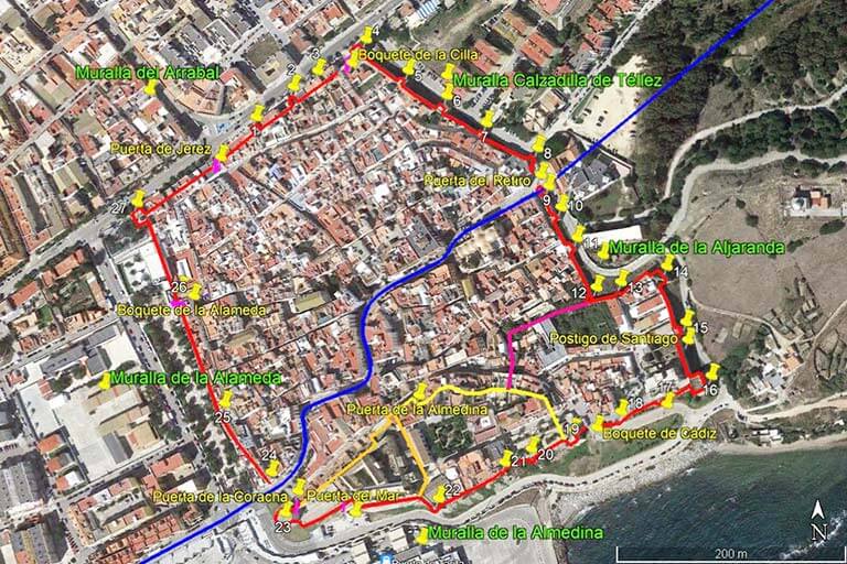 Murallas, torres y puertas de Tarifa, Cadiz(Google earth 2022-02-21)