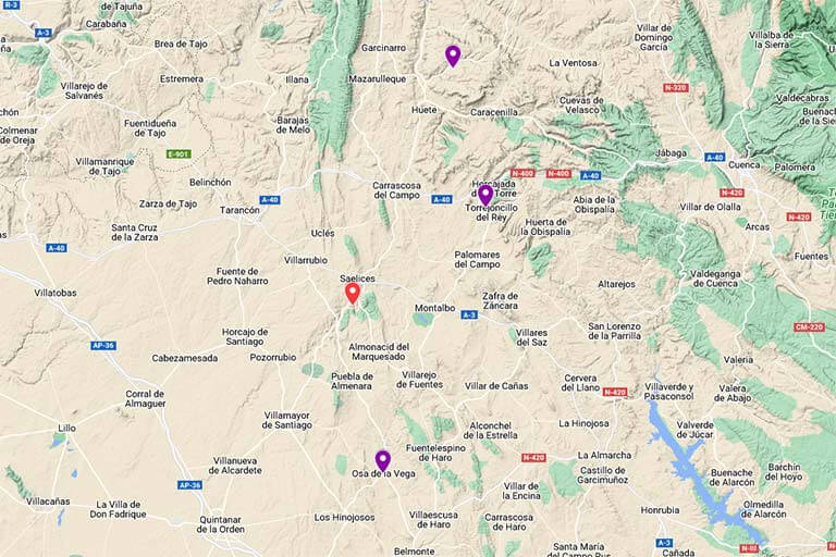 Minas de lapis specularis, Cuenca(Google maps 2022-11-22)