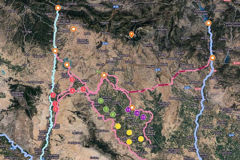 Visita Pueblos Colonizacion Monegros (sobre-Google-maps-2024-02-17)