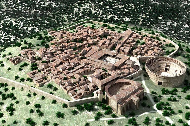 Segobriga, Cuenca a finales-del-siglo-I-d.C._Imagen-virtual-creada-por-Balawat-a-partir-de-los-datos-del-equipo-investigador