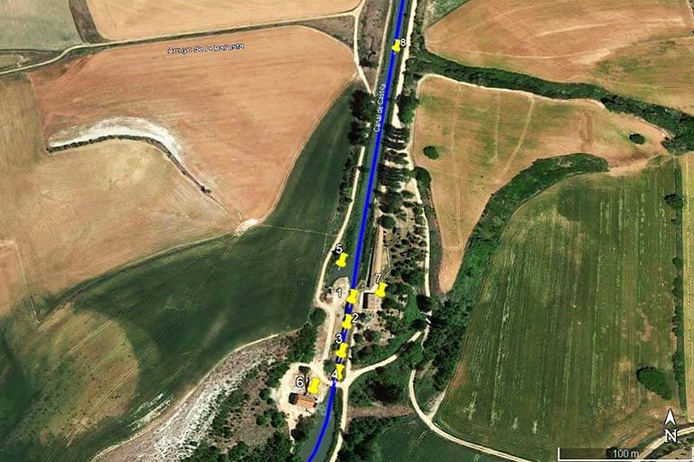 Canal de Castilla. Soto de Alburez (Google earth 2022-01-22)