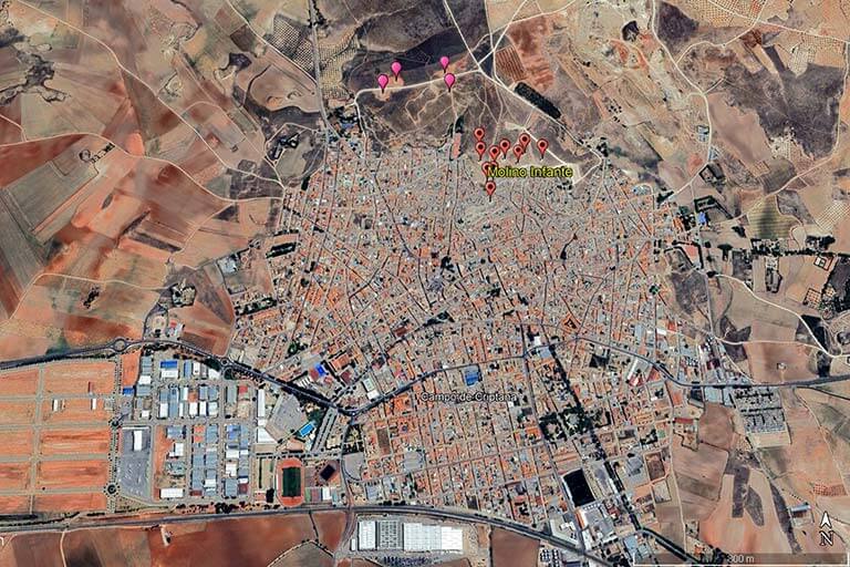 Molinos en Campo-de-Criptana-(Google-earth-2024-03-24)