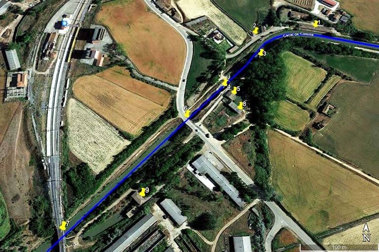 Canal de Castilla. Zona de Fromista (Google earth 2022-01-19)