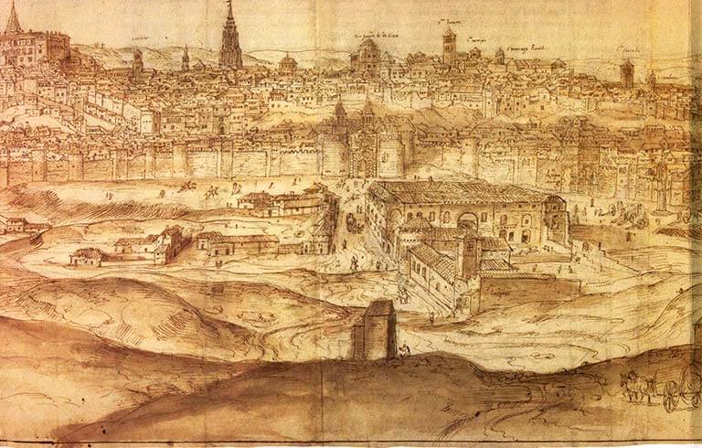 Toledo. Grabado de Antón van den Wyngaerden, siglo XVI