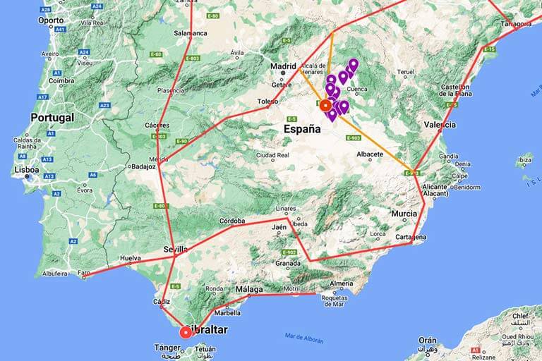 Segobriga-Baelo-Claudia-(Elaborado-sobre-Google-My-Maps)